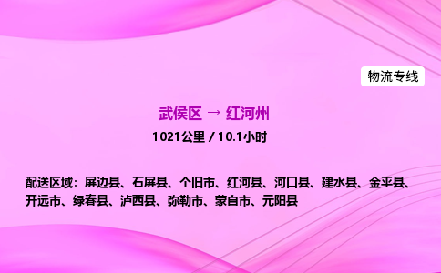 武侯到红河州专线价格-武侯区到红河州物流要几天-四川到红河州货运公司电话