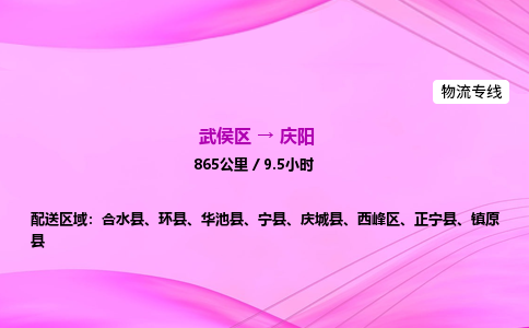 武侯到庆阳专线价格-武侯区到庆阳物流要几天-四川到庆阳货运公司电话