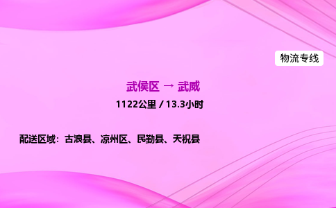 武侯到武威专线价格-武侯区到武威物流要几天-四川到武威货运公司电话