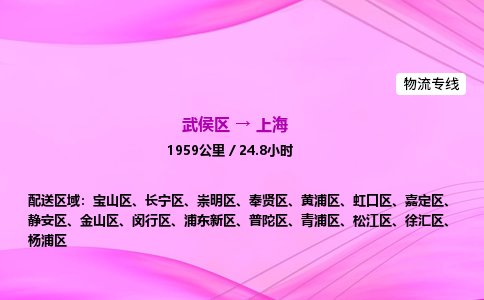 武侯到上海专线价格-武侯区到上海物流要几天-四川到上海货运公司电话