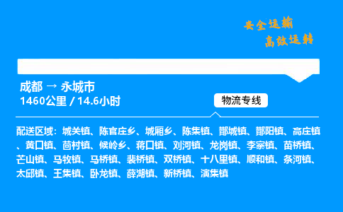 成都到永城市物流价格查询,成都至永城市物流费用,成都到永城市物流几天到
