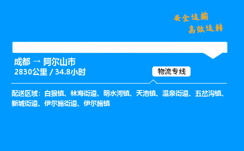 成都到阿尔山市物流价格查询,成都至阿尔山市物流费用,成都到阿尔山市物流几天到