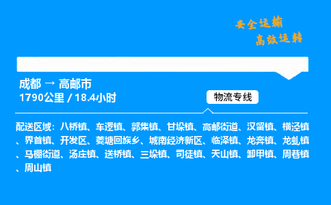 成都到高邮市物流价格查询,成都至高邮市物流费用,成都到高邮市物流几天到
