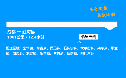 成都到红河县物流价格查询,成都至红河县物流费用,成都到红河县物流几天到