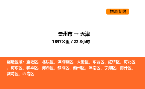 崇州市到天津北辰区物流公司_崇州市到天津北辰区货运专线公司（当天走车）