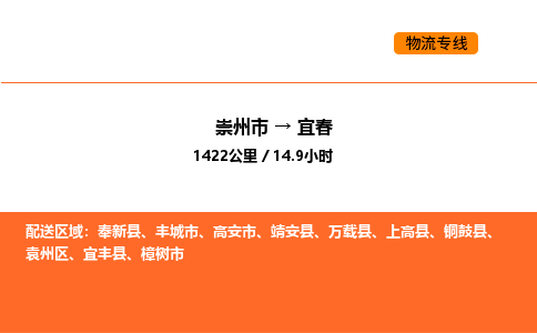 崇州市到宜春袁州区物流公司_崇州市到宜春袁州区货运专线公司（当天走车）