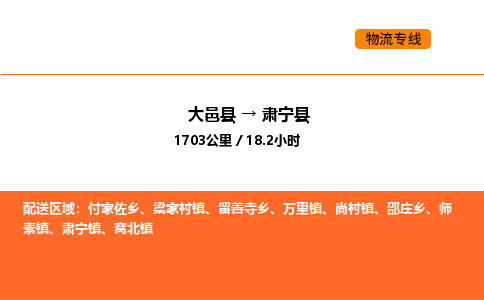 大邑县到肃宁县物流公司_大邑县到肃宁县货运专线公司（当天走车）