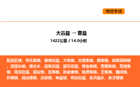 大邑县到曹县物流公司_大邑县到曹县货运专线公司（当天走车）