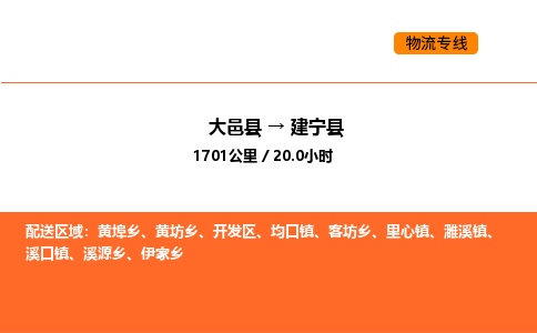 大邑县到建宁县物流公司_大邑县到建宁县货运专线公司（当天走车）