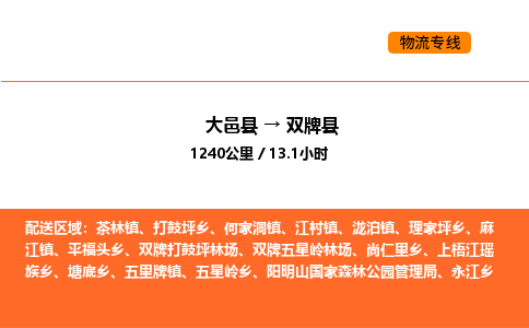 大邑县到双牌县物流公司_大邑县到双牌县货运专线公司（当天走车）