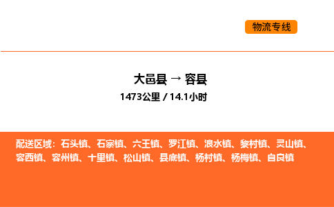 大邑县到容县物流公司_大邑县到容县货运专线公司（当天走车）