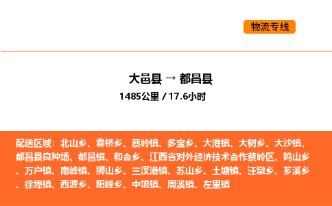大邑县到都昌县物流公司_大邑县到都昌县货运专线公司（当天走车）
