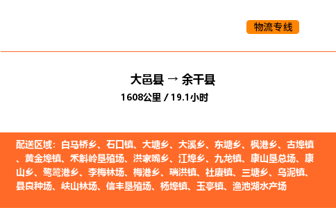 大邑县到余干县物流公司_大邑县到余干县货运专线公司（当天走车）