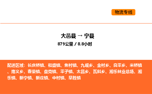 大邑县到宁县物流公司_大邑县到宁县货运专线公司（当天走车）